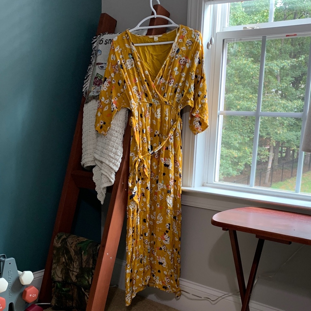 Miami Mustard Floral Maxi Dress